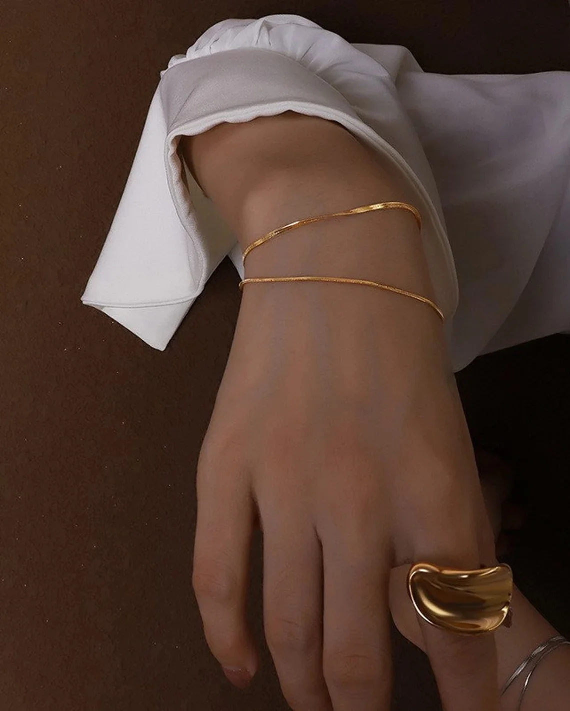 RVS sieraden set platte koningsschakel ketting armband