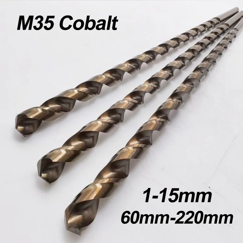 

1Pc M35 HSS-CO 5% Cobalt Lengthen Straight Shank Twist Drill Bit 1-15mm For Stainless Steel Alloy Steel & Cast Iron