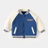 Ins Baby Boy Autumn Baseball Uniform Cotton Letter Bear Toddler Girl Jacket Loose Spliced Raglan Sleeve Infant Girl Outwear Coat 2