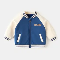 Ins Baby Boy Autumn Baseball Uniform Cotton Letter Bear Toddler Girl Jacket Loose Spliced Raglan Sleeve Infant Girl Outwear Coat 2