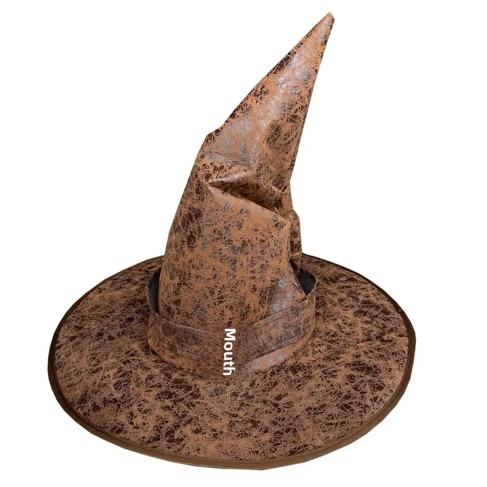 Halloween Crumpled Witch Hat Black Party Harry Potter Wizard Hat Ball Magic Mage Women Foldable Corner Witch Cap cosplay hat