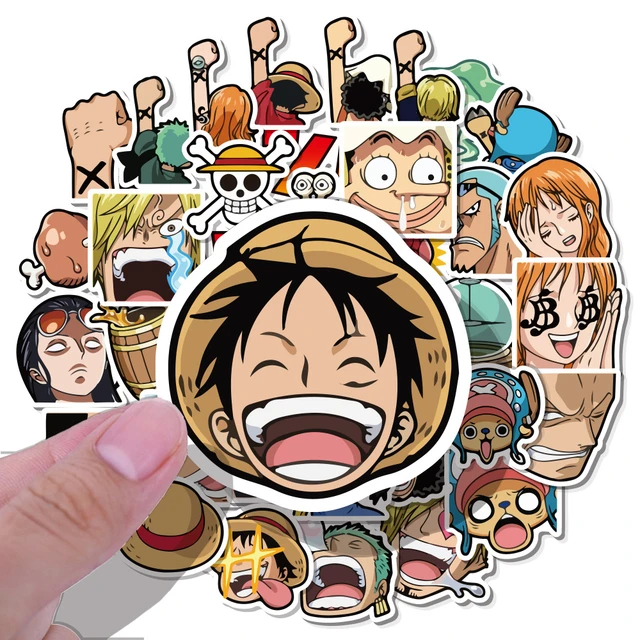 50/100Pcs One Piece Luffy Stickers Anime Sticker Notebook Motorcycle  Skateboard Computer Mobile Phone Cartoon Toy