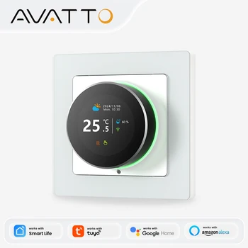AVATTO WiFi Smart Knob Thermostat – Temperature Controller for Water/Gas Boiler & Electric Heating, Works with Tuya, Alexa & Google Home