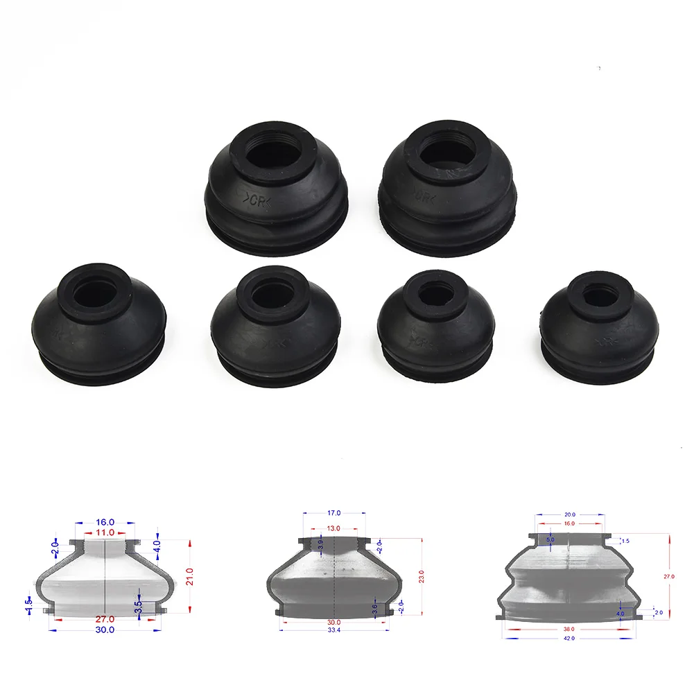 6PCS Universal Dust Boot Covers High Quality Rubber Tie Rod End Ball Joint Dust Boots Cover Boot Set atv ball joints,steering tie rod end