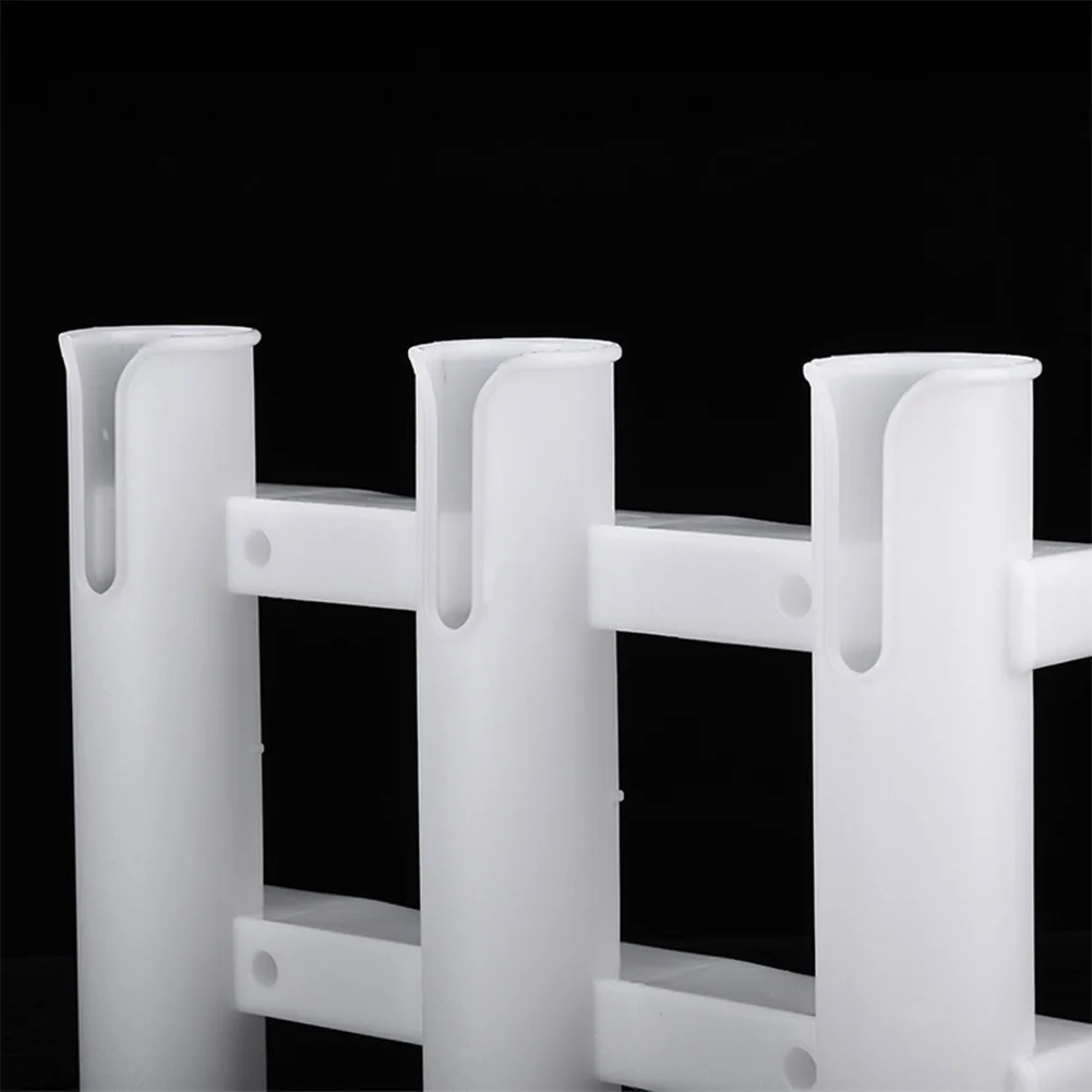 3 Tubes Link Wall Mounted Fishing Rod Holders Boat Rod Holders Plastic Fishing Rod Racks for Boat Garage Storage