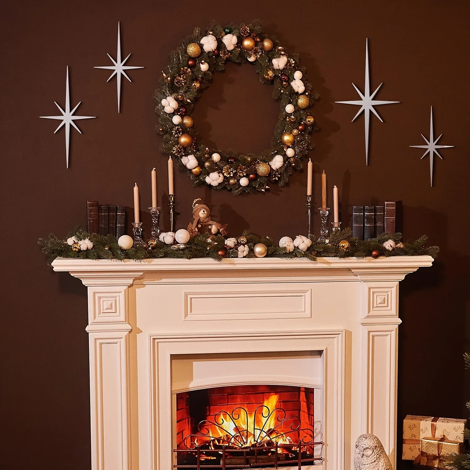 Elegant 4-Piece Metal Star Wall Decor Set