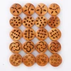 50Pcs/lot Hollow Wooden Buttons 20mm Light Brown Handmade Accessories DIY for Arts  Crafts 3