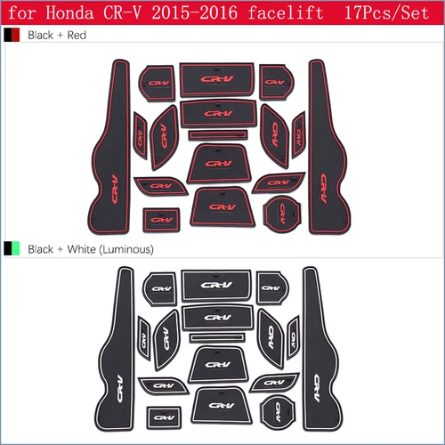 혼다 CRV CR-V CR V용 고무 매트, 2007 ~ 2011 2012 2013 2014 2015 2016 2017 2018 2019, 미끄럼 방지 게이트 슬롯, 자동차 스티커 액세서리 2