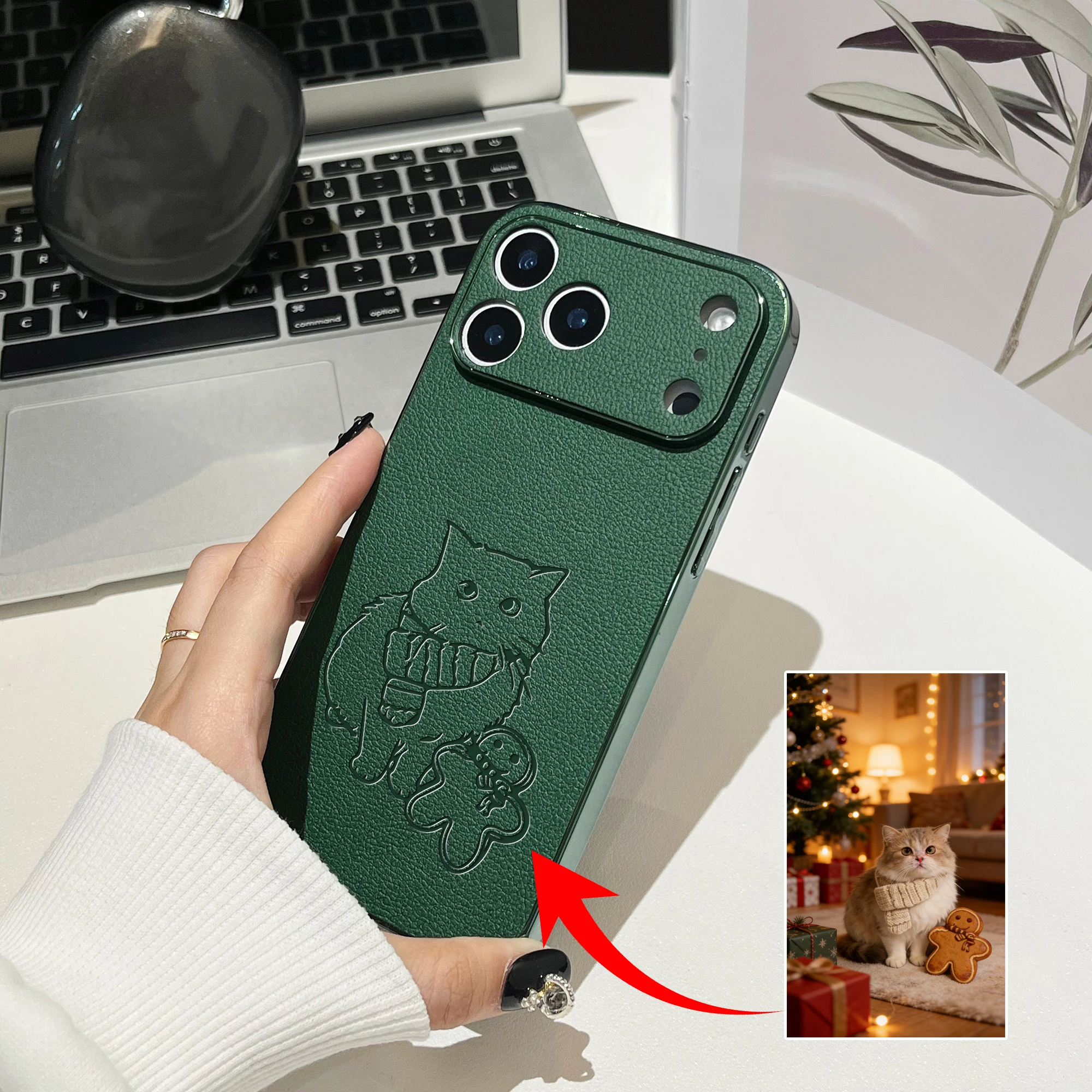 Personalized Custom Photo Sketch Lines Style 3D Laser Engraving Luxury thumbnail 2