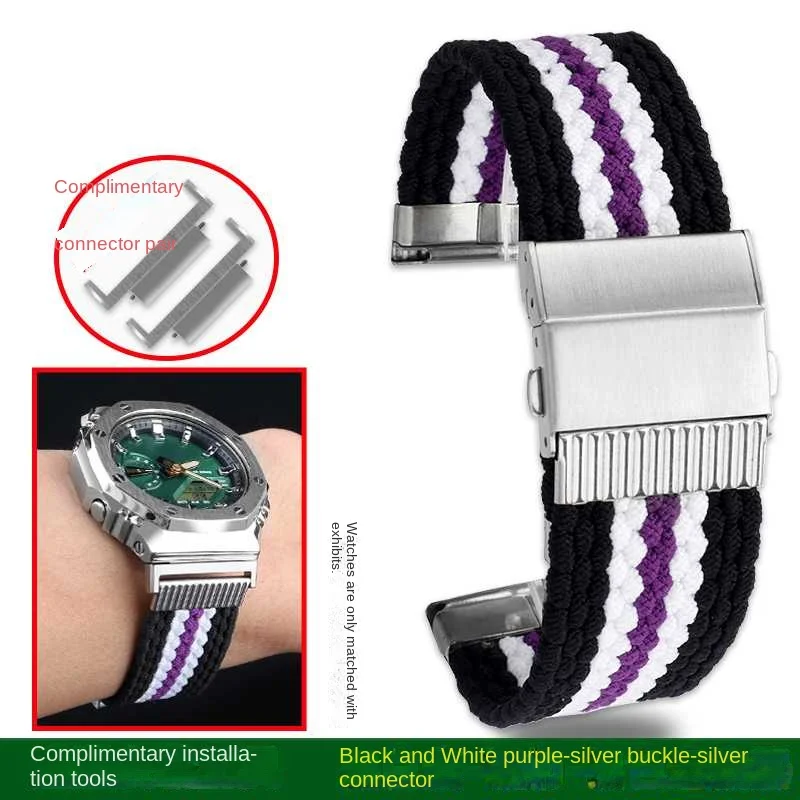 thumbnail image 1 of Correa de nailon modificada nueva para relojes deportivos Casio G-SHOCK Series DW-5600 DW5600 GW-B5600 GW-M5610 GA900 700 GA110 120, 1 of 5