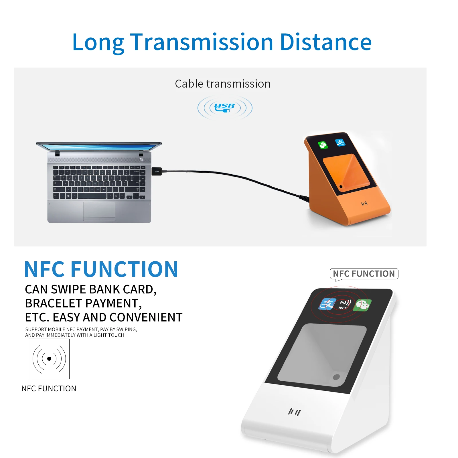 Supermarket Price Checker Alipay Qr Code Usb Port Desktop Omni Barcode Scanner