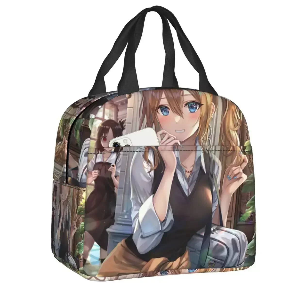 

2024 Hayasaka Ai Kaguya Love Is War Insulated Lunch Bags For Work School Cartoon Anime Portable Cooler Thermal Bento Box Women