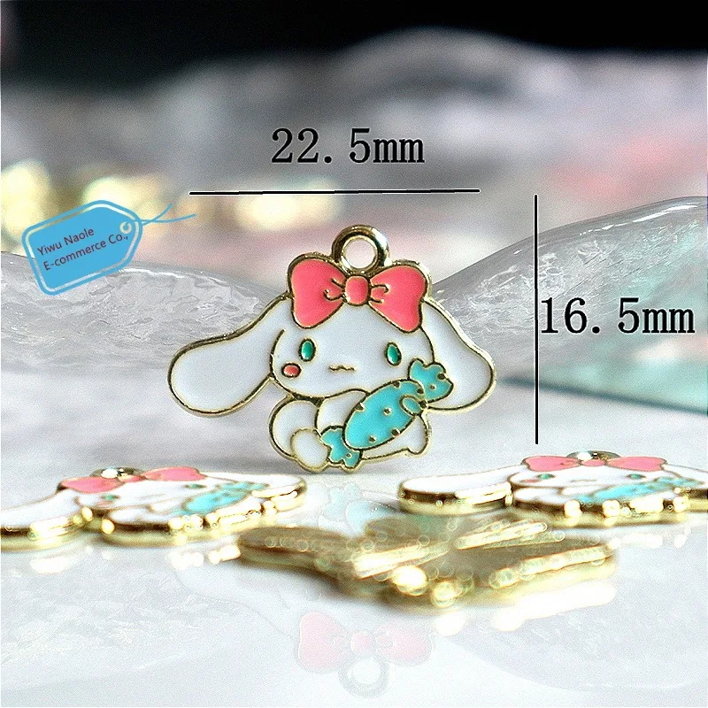 10PC Sanrio Hello Kitty Kuromi Cinnamon Animal Alloy Enamel Charms