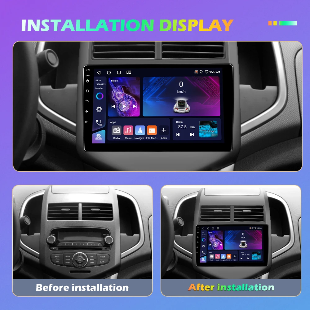 Radio de Coche Podofo 2din para Chevrolet AVEO 2011 2012 2013, Carplay, Android Auto, Navegación GPS, FM, RDS, WiFi, DSP, BT, Audio, Autoradio 2