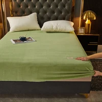 Drap-housse en velours doux et épais, housse de matelas antidérapante de haute qualité, protection réglable, drap de lit doux avec élastique 6