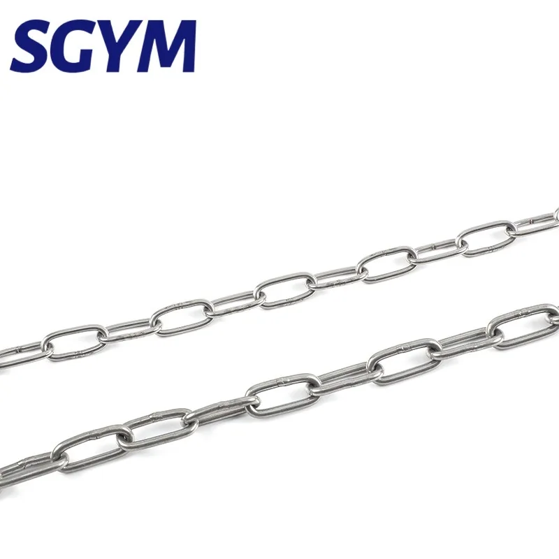 Stainless Steel Chain 304 Stainless Steel Chain 1.2/3/4/5/6/8mm Diameter Hanging Swing Chain Lifting Pet Industry Welded Binding Clothing Line
