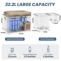 Холодильник 12 В, 35/45 л, портативная морозильная камера, электрический охладитель для транспортных средств, автомобильный холодильник, портативный холодильник 12 В для автомобиля, кемпинга — изображение 2