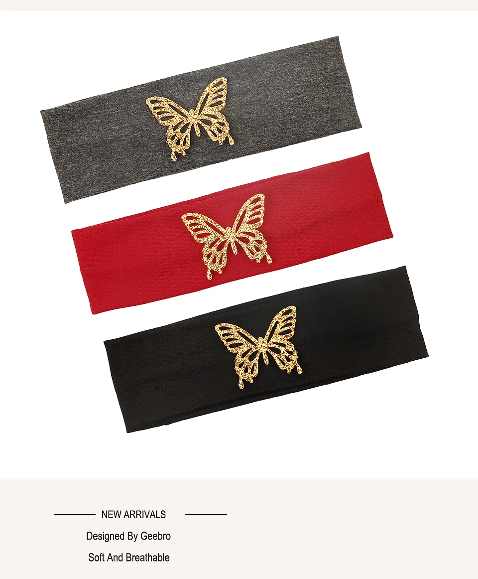 Baby Mädchen Schmetterling Baumwolle Stirnbänder Casual Mode Weiche Elastische Headwear Mädchen Kinder Childs Haar Zubehör Kleinkind Haar Bands – Detail 8