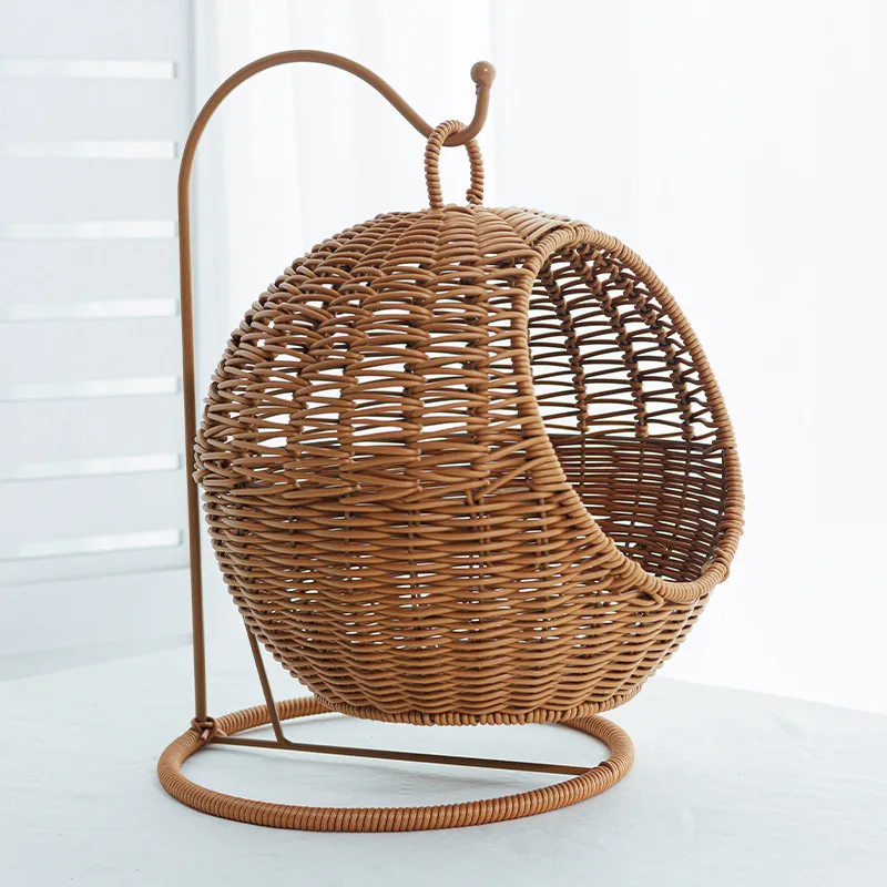 Rattan Cat Cage Household Small Apartment Cat Nest Hanging Basket Summer Semi-enclosed Four-season Universal Bed Villa