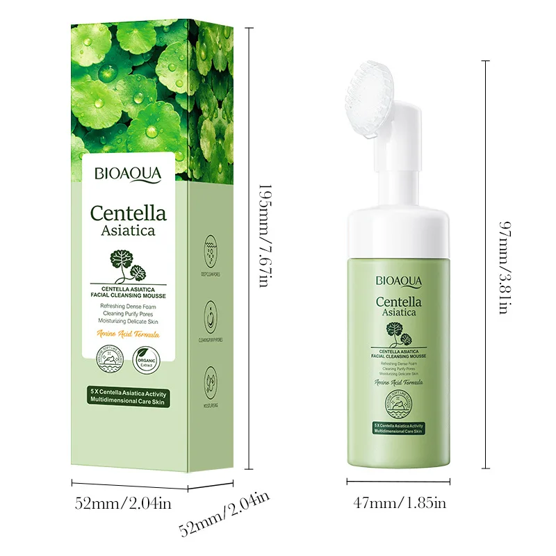 Enhanced Title:  
BIOAQUA Centella Asiatica Deep Cleansing Facial Mousse with Brush - Oil Control & Gentle Cleanser