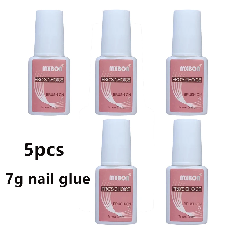 5pcs 7g Fast-drying Nail Bond Glue Super Strong Adhesive False Nail Glue Acrylic Nail Tips Rhinestones Crystal Charm Sticky Glue 6