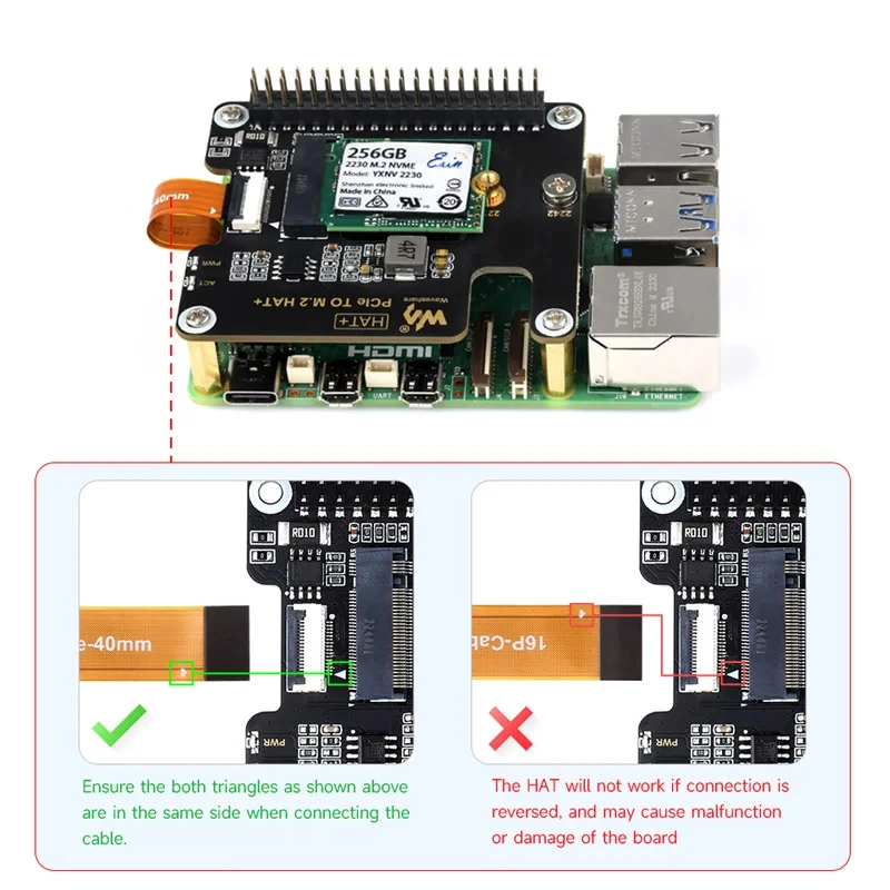 Pcie para M.2 Placa de Expansão Hat Raspberry pi Nvme Gen com Cabo 16p Cabeçalho Gpio Refrigerador Ativo para Rpi e p5 - Imagem 2