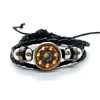 Seven Stars Bracelet for Men Dragon Ball Poster Japan Anime Punk Fashion Glass Button Leather Bracelets Wristband Fans Gift 1
