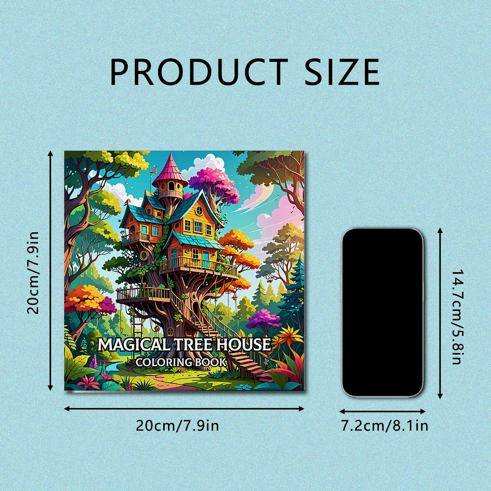 Livro de colorir mágico para casa de árvore, 24 páginas para estudo e relaxar, lindo livro de imagens para adultos com desenho automático