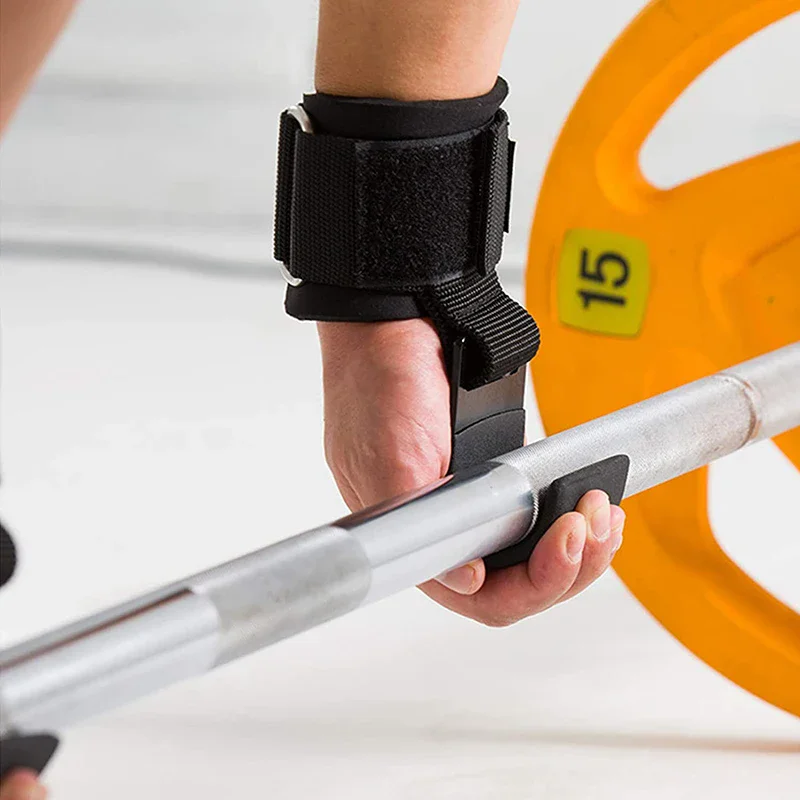 Weight Lifting Hook Grips With Wrist Wraps Hand-Bar Wrist Strap Gym Fitness Hook Weight Strap Pull-Ups Power Lifting Gloves 5