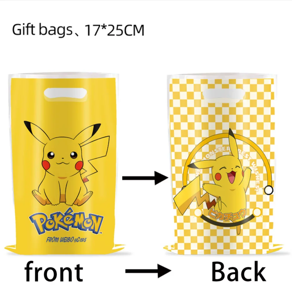 Pikachu Birthday Gift Bag Pokemon Figures Pokemon Gift Bag Pikachu Candy Bag Packaging Giveaway Party Favors Guest Pokemon Gift 5