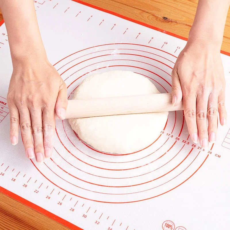 Silicone Baking Mat Rolling Dough Mat Kneading Pad Non-stick Silicone Pastry with Scale Pizza Dough Liner Kitchen Tools