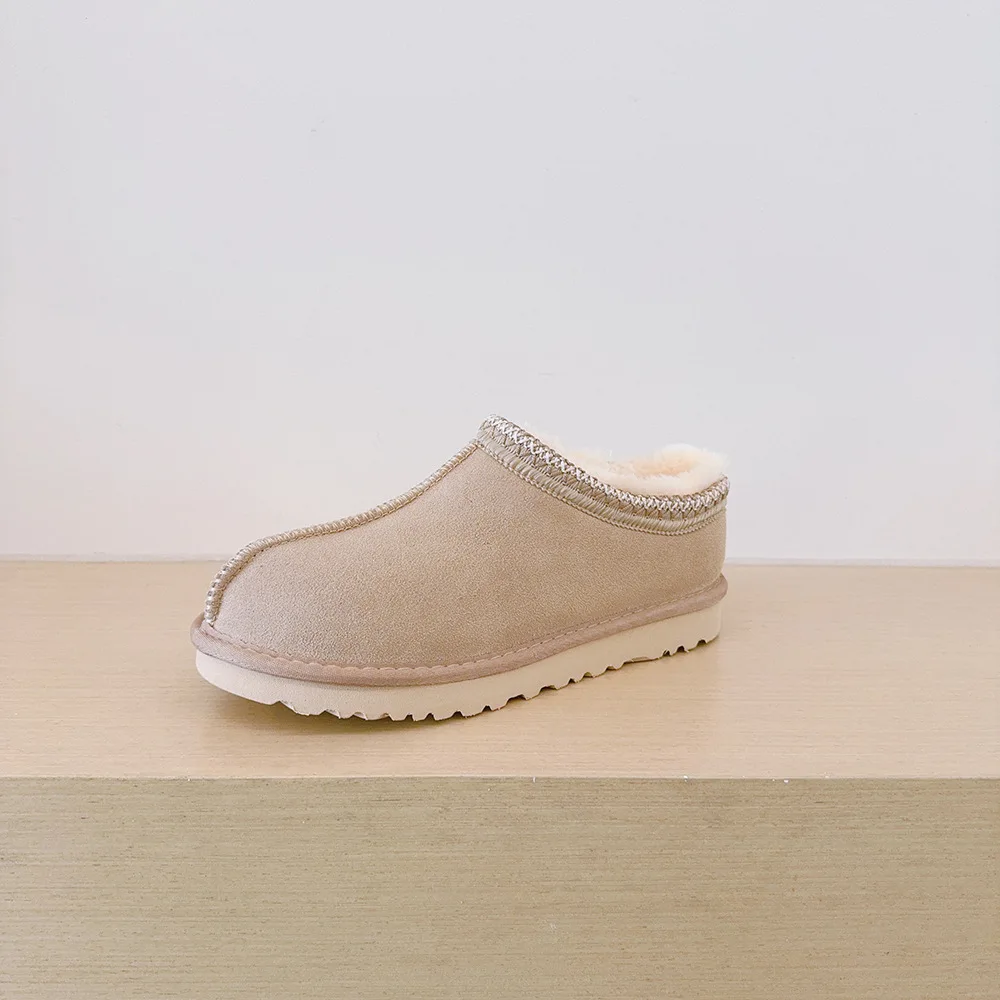 Winter Men Women Suede Slippers Genuine Leather Tasman Fur Slippers Tazz Shoes Ultra Mini Low-top Warm Boot Short Plush