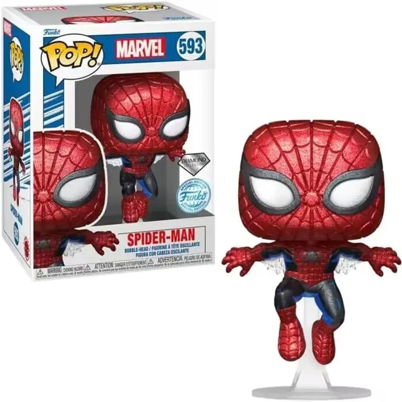 thumbnail image 1 of Funko POP Marvel Spider-Man 80 aniversario Glitter Limited #593 Figura de vinilo Muñecas Figura de acción Juguetes Muñecas coleccionables Regalos, 1 of 4