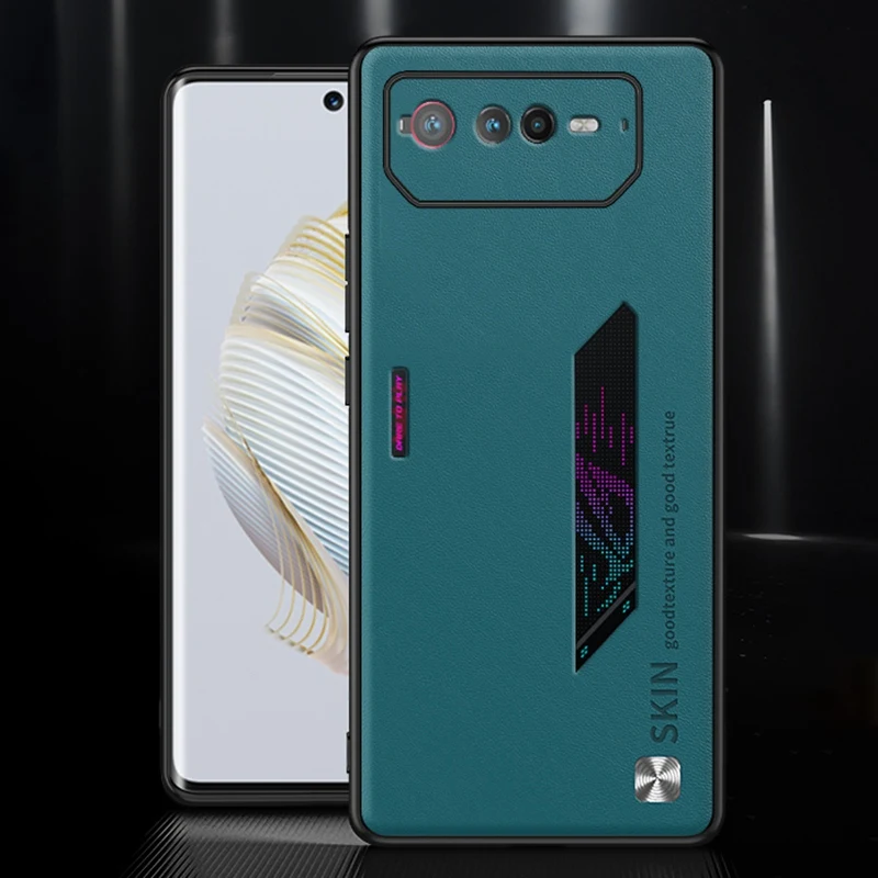 Luxury PU Leather Phone Case For Asus ROG Phone 6 Back Cover Matte Silicone Shockproof Full Camera Protection Case Coque_voghion.com
