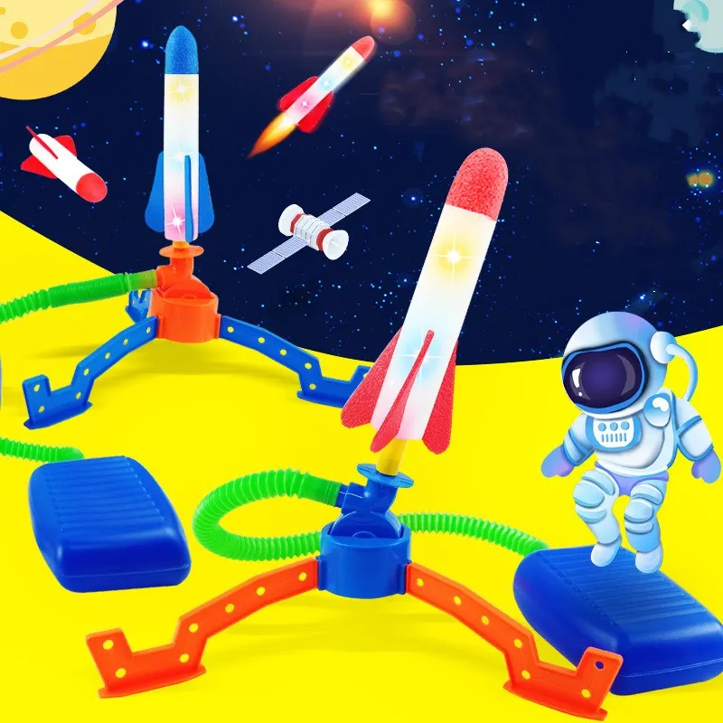 

Children's Foot-stepping Small Rocket Toys Outdoor Luminous Ejection Flying Flash Launch Rocket Children's Interactive Toys