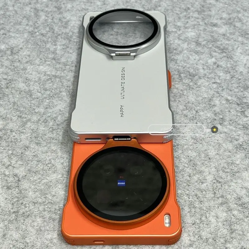 Luxury Leather Shockproof Case with Lens Protection & Bracket - Rimless, Skin-friendly Feel Cover