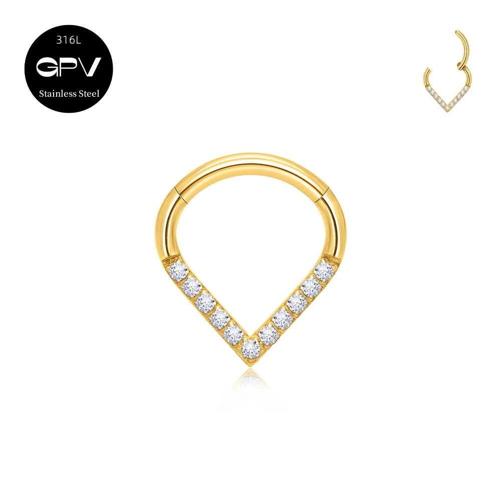 316L Medical Stainless Steel Drop Nose Rings Piercing Jewelry