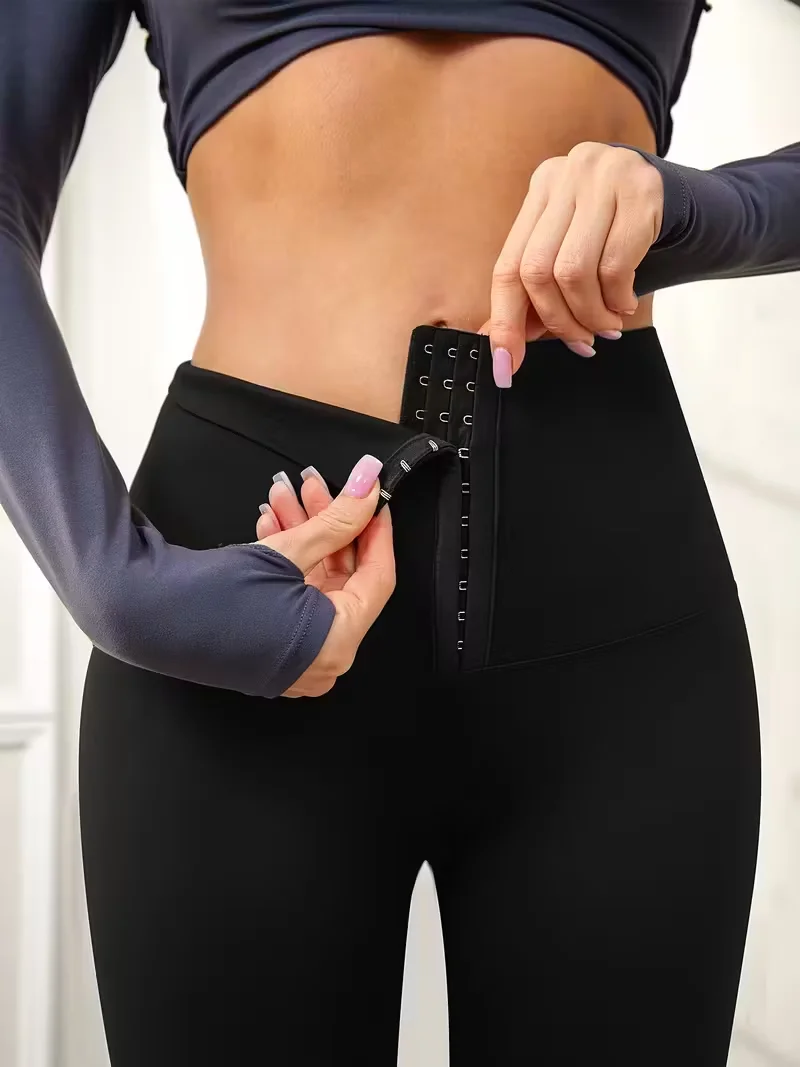 Kadın Yüksek Bel Opak Egzersiz Taytı-Göbek Kontrolü Yoga Koşu Kompresyon Pantolonu, Popo Kaldırma Fonksiyonlu, Kot (Yeni)