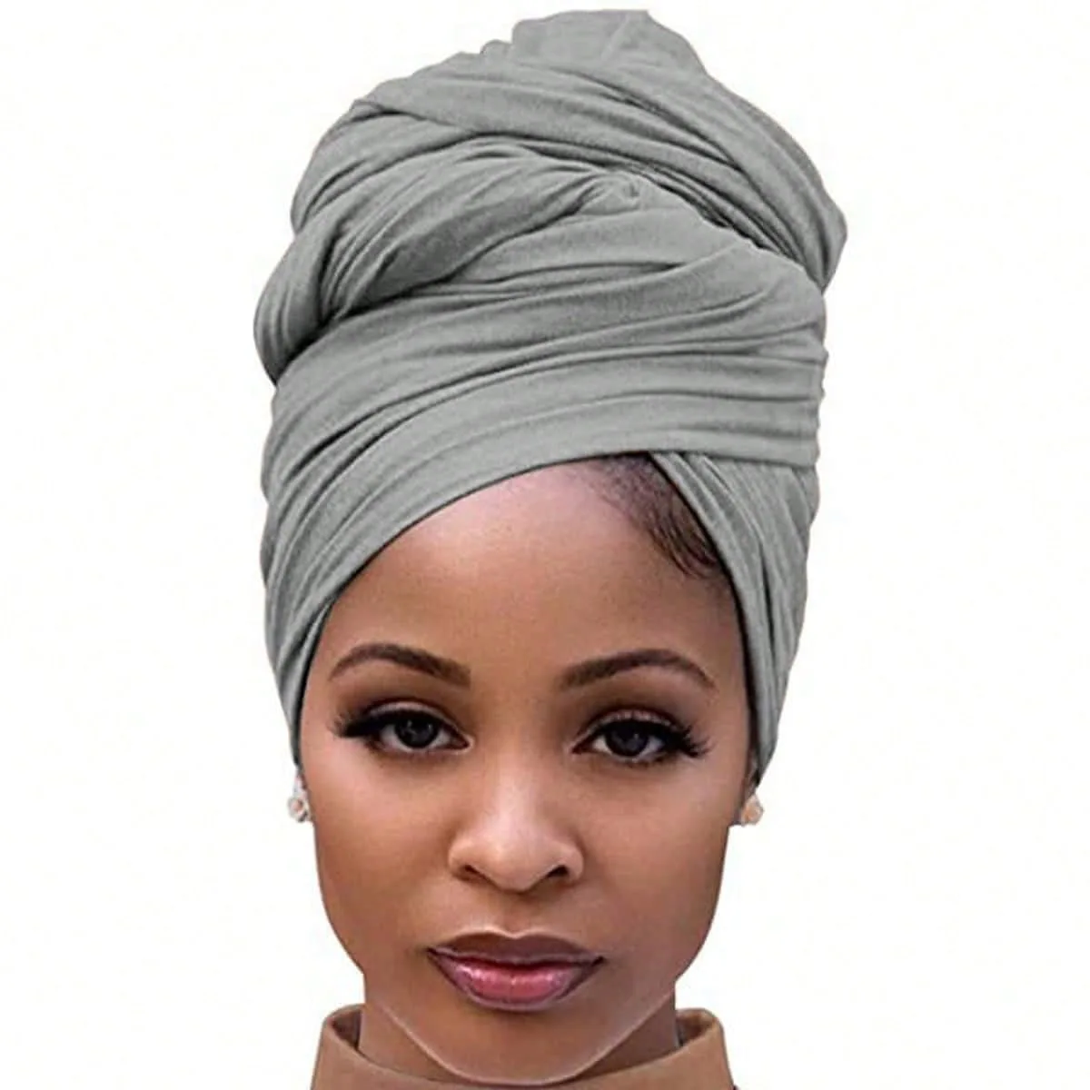 Fascia Turbante Per Capelli | Jersey Elasticizzato | 69x28 Pollici | Nero Per Donna - Foto 9