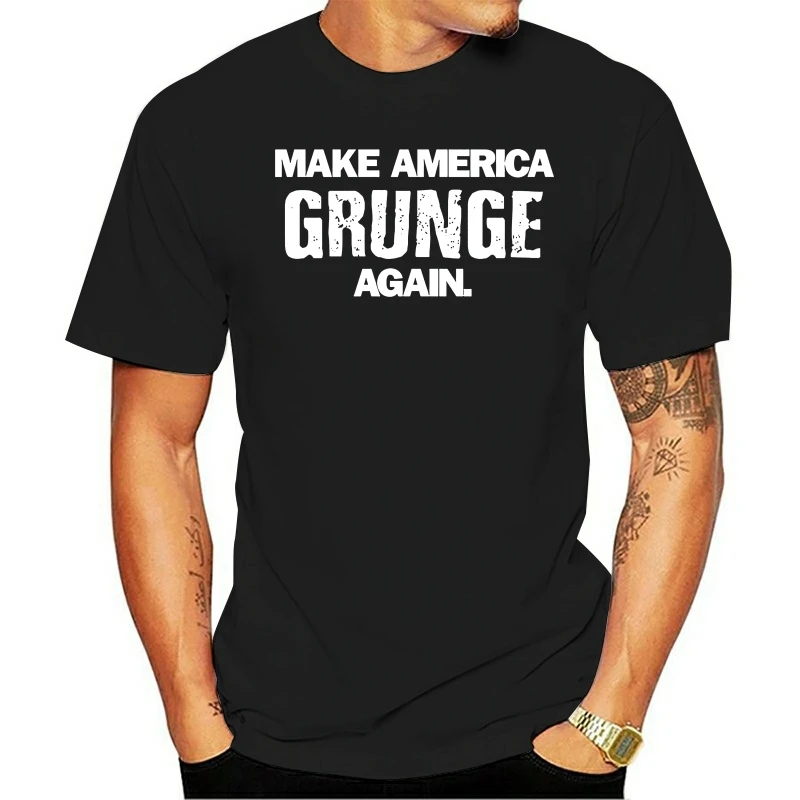 

Men T Shirt MAKE AMERICA GRUNGE AGAIN O-Neck Print T Shirt