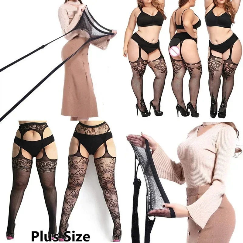 Elastic Large Plus Big Size Black Stockings Garter Women Fishnet Pantyhose Over Knee Thigh High Sexy White Tights XXXXL thigh high socks fishnet stockings thigh high stockings