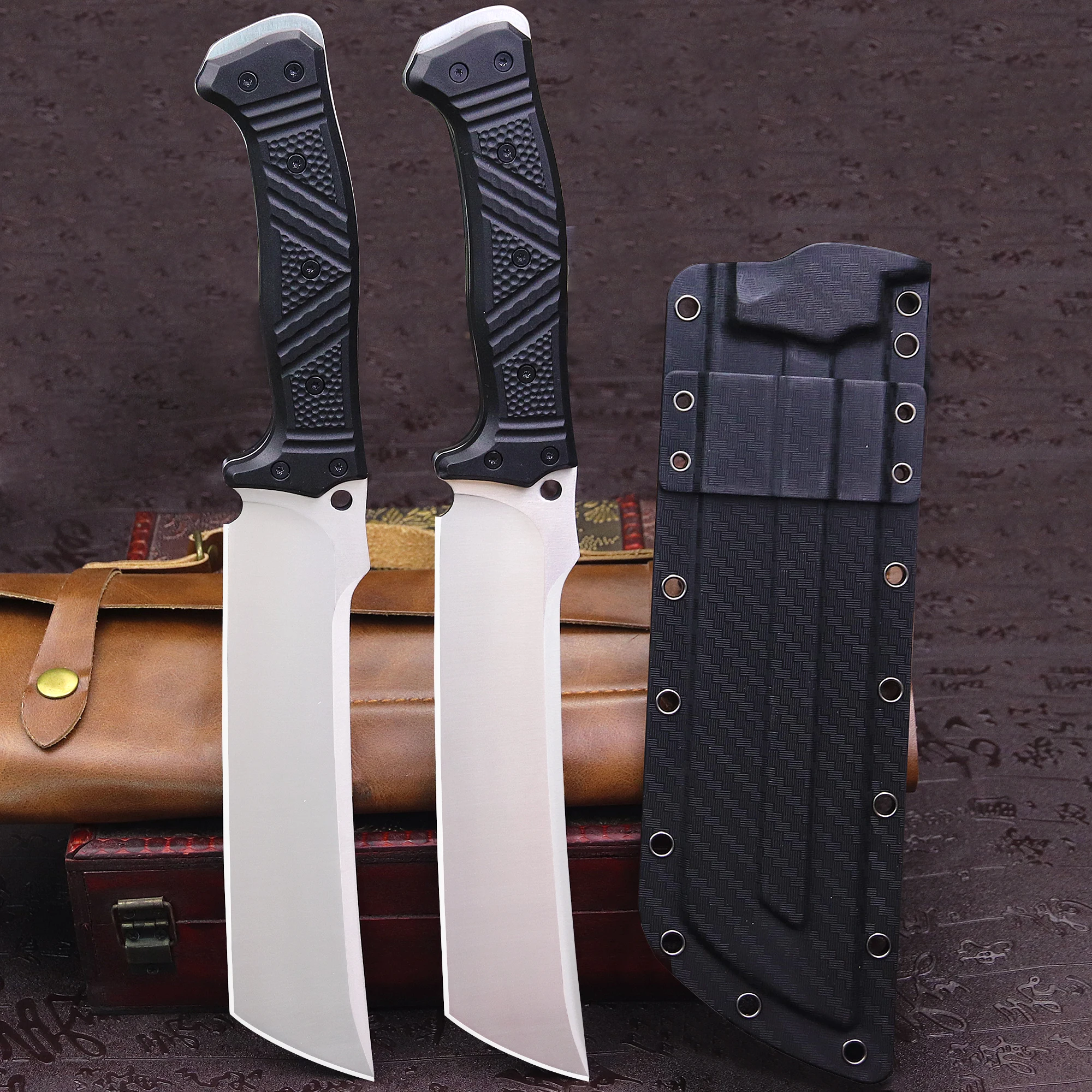 Description Picture 5 of itemWPKOPYA U.S.A(Sanding) DC53 steel 14"multi-purpose outdoor firewood knife + sheath, farm chopping tool knife