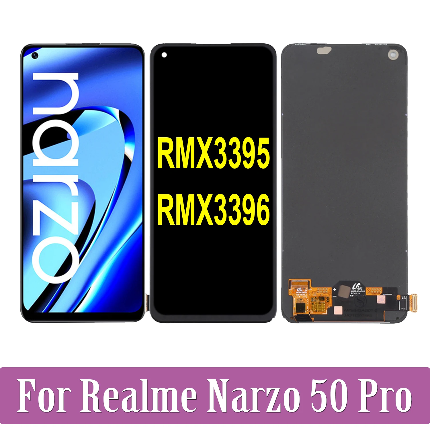 

Original 6.4'' AMOLED For OPPO Realme Narzo 50 Pro 50Pro RMX3395 RMX3396 LCD Display Touch Screen Digitizer Assembly