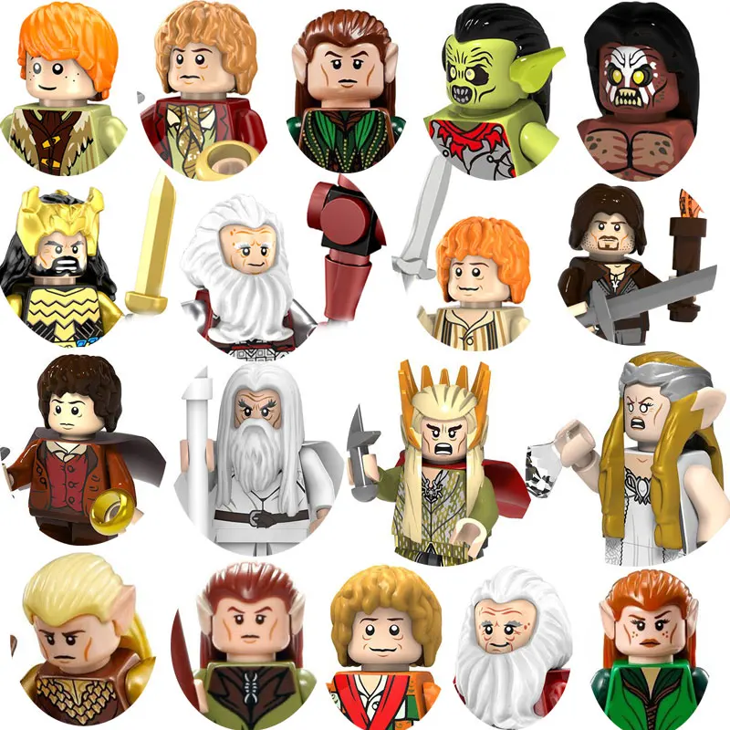 Mini Ring King Figure Building Blocks Elves Orcs Army Gandalf Aragon Frodo Dwarf Knight Action Doll Model Brick Kid\'s Toy Gifts