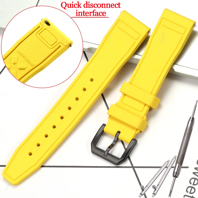 thumbnail image 1 of Correa de caucho fluorado para reloj de repuesto IWC Pilot para hombre, 20, 21 y 22 mm, resistente al agua, con hebilla deportiva, accesorios para reloj, 1 of 5