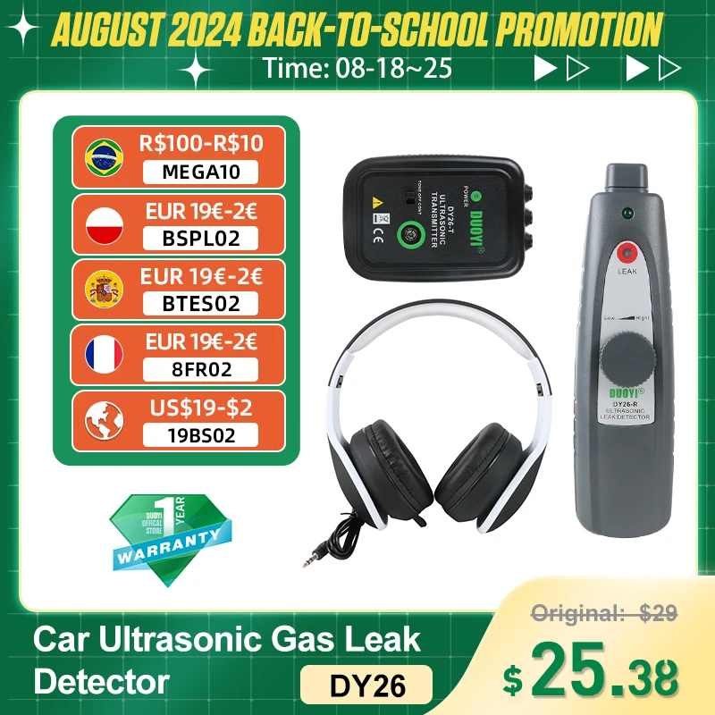 Ultrasonic Gas Leak Detector Water Freon Car Detector Tool Set Outdoor & closed container Leak Tester gas leak detector