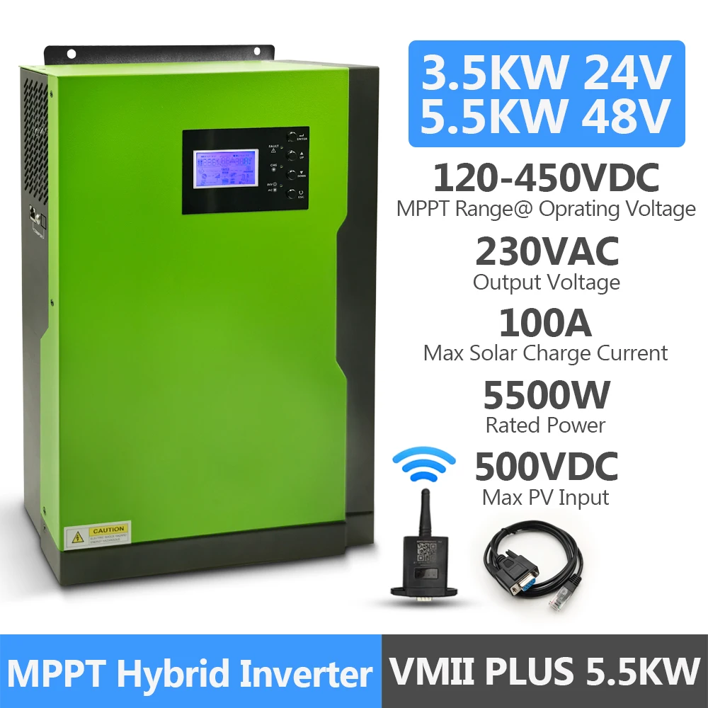 5500W/3500W Generatore Inverter Solare Ibrido Mppt Off Grid Caricatore Solare 24V 48V Dc Controller 100A 50Hz 60Hz Onda Sinusoidale Pura