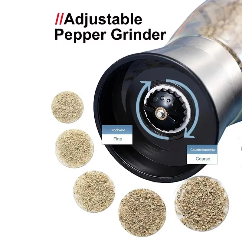Salt Pepper Grinder Manual Stainless Steel and Shakers Kitchen Mills Accessories