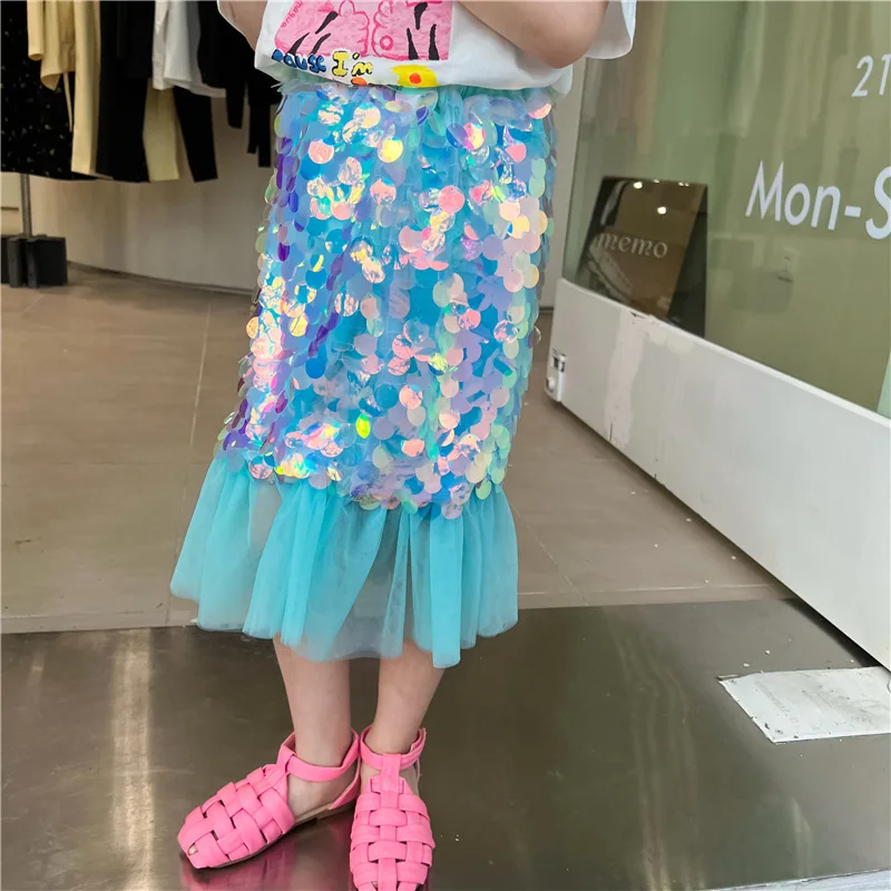 

Summer Girls Mermaid Tail Sequin Skirt