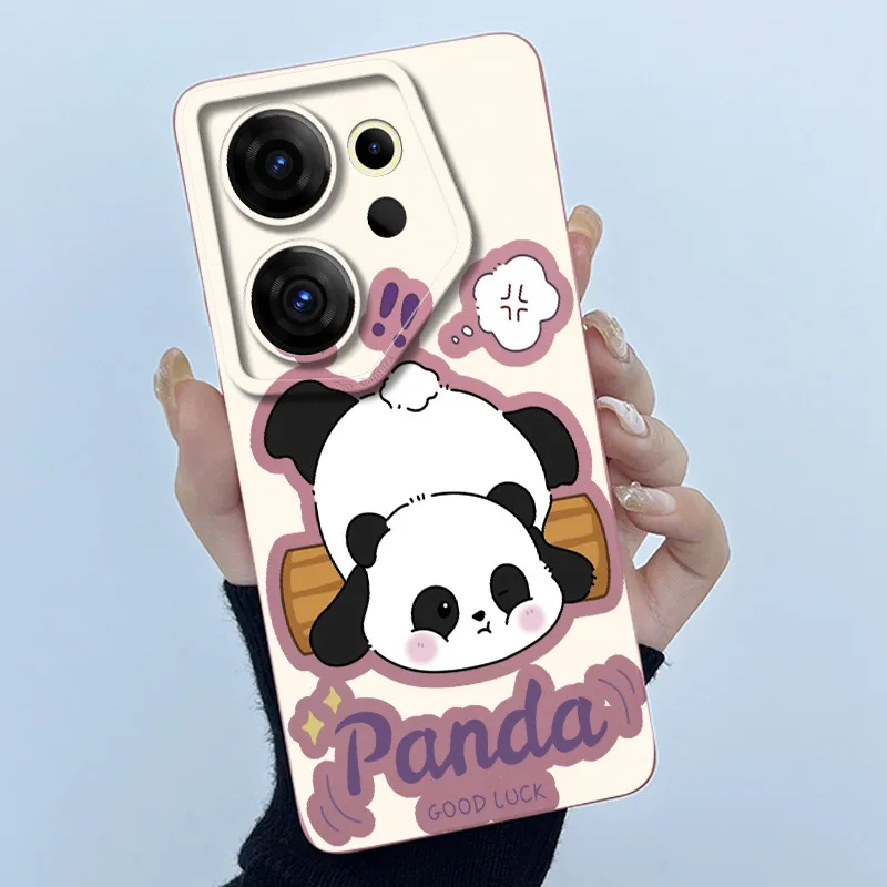 Cute Panda & Cats Silicone Soft Back Cover - Slim Anti-Scratch Protective Case